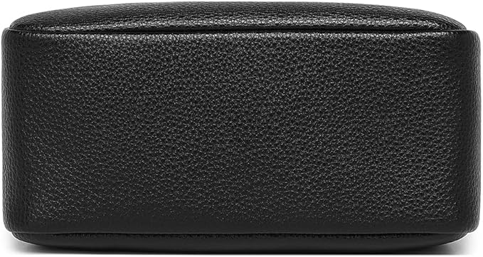 PU leather Organizer Bag Lightweight Cosmetic Bag with Ring Clasp Perfect Travel Makeup Bag for Women (Black/PU)