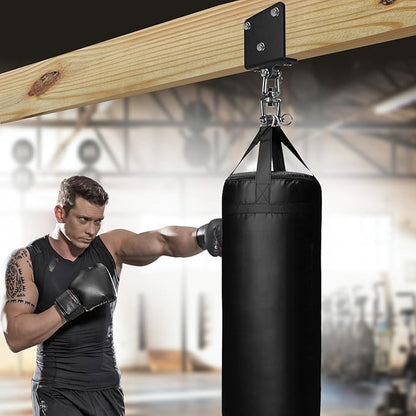 Kipika Punching Bag Hanger - Heavy Bracket 180° Swivel I-Beam Mount with Ceiling Installation Thick Hardware, Hooks for Boxing, Aerial Yoga, and Home Gym