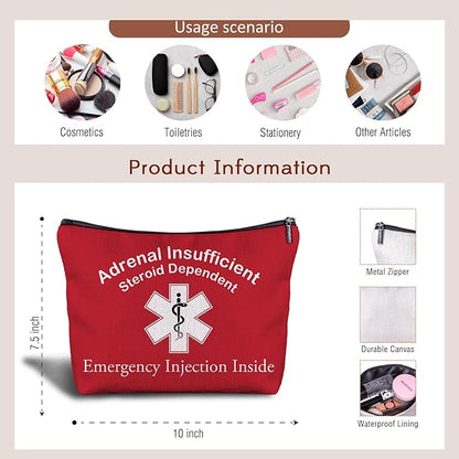 Nurse Doctor Cosmetic Bag - Doctor Nurse Gifts for Women, Nurse Small Medical Bag,Adrenal Insufficiency Makeup Bag, Emergency Makeup Bag, Emergency Injection Bag for Travel (4)