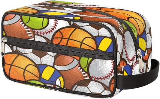 Sport Ball Travel Cosmetic Bag for Boy Men,Hanging Toiletry Bag,Waterproof Makeup Bag,Approved Hygiene Bag Shave Dopp Kit Organizer for Toiletries Shower Bathroom Carry-on Accessories Gifts