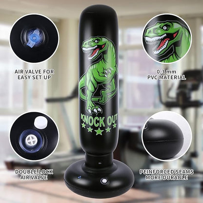 Heavy Punching Bag with Stand Adults Teens,70" Free Standing Boxing Bags,Kickboxing Training Equipment Bags for Men Training Thai Fitness Karate