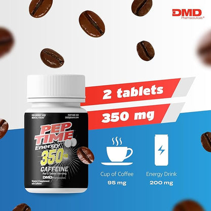 Tablets, Vitamin B6 and B12 Caffeine Pills, 350 mg Caffeine per Serving, Physical Performance and Focus Supplement, 250 Count