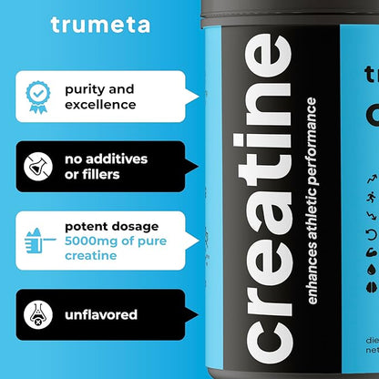 Creatine Monohydrate Powder Maximize Your Workouts, Recovery, & Muscle Growth with Vegan Creatine - Pure Creatine Supplement for Steady, All-Day Energy and Focus - 90 Servings
