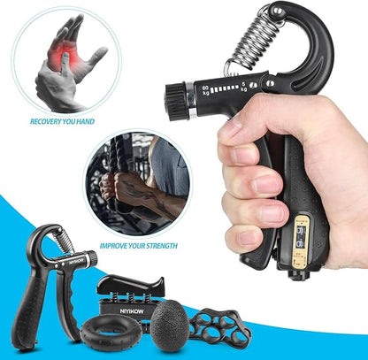 Grip Strength Trainer Kit with Counter (5 Pack)