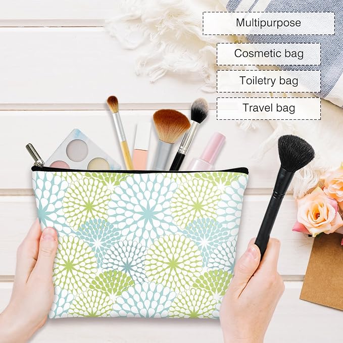 Multifunctional Makeup Bag - Mandala Flowers, Floral Toiletry Pouch for Her - Gift for Women, Girls, Sisters, Daughters, Moms - Travel Accessories