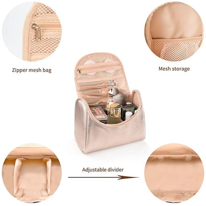Ethereal Travel Makeup Bag, Rose Gold Makeup Bag for Women Portable Makeup Organizer Bag Large Capacity Toiletry Bag for Travel Accessories