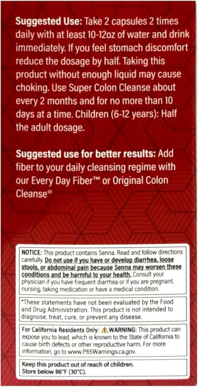 Health Plus Super Colon Cleanse 60 Capsules Each