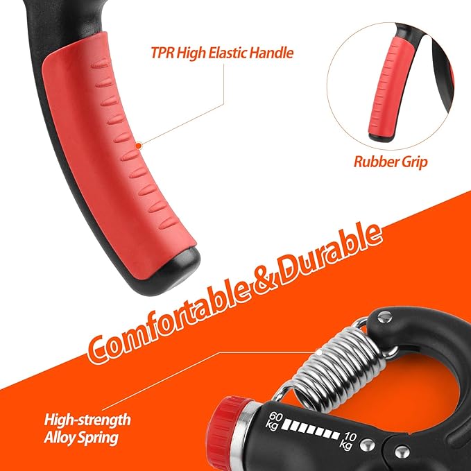 Grip Strength Trainer 22-132Lbs (10-60kg), (10-60kg), Forearm
