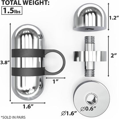 Synergee Cardio Hand Weights. Steel Hand Weights Dumbbell Set with Anti-Slip Silicone Finger Loop for Workout, Fitness, Training for Men and Women. Sold in Pairs. Available in 1lb, 1.5lb and 2lb Sets