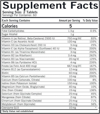 Kirkman - Children's Chewable Multivitamin & Mineral - 120 Tablets - Potent Broad-Spectrum Vitamin/Mineral Supplement - with Xylitol - Natural Mango Peach Flavor