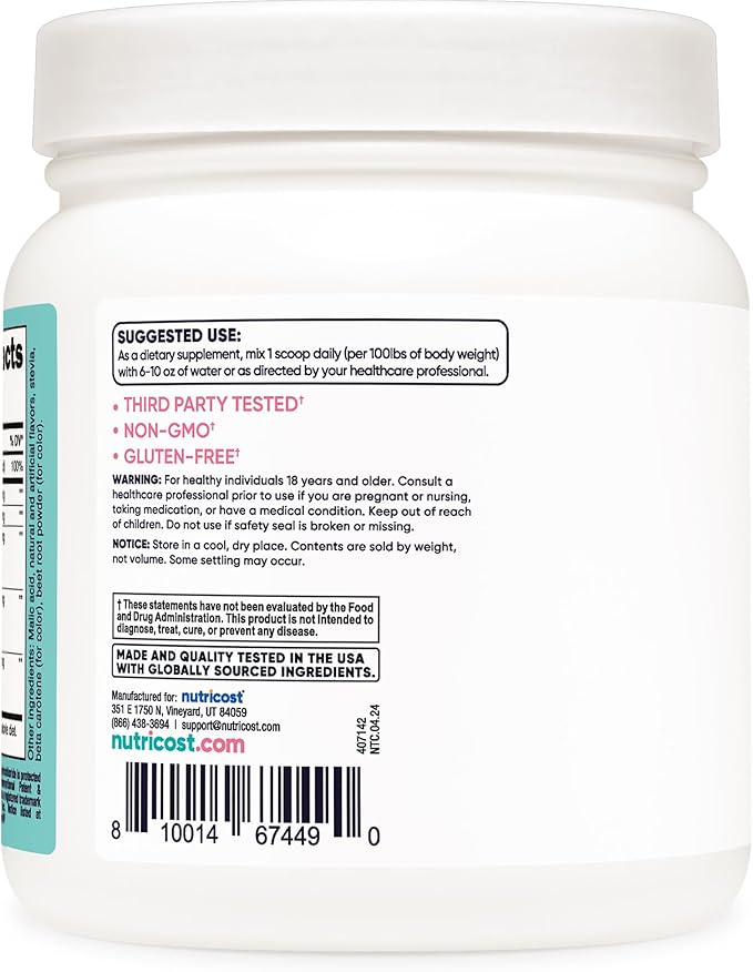 Nutricost Creatine Monohydrate Powder for Women, Micronized, Peach Mango, 100 Servings - Vegetarian, Non-GMO, Gluten Free