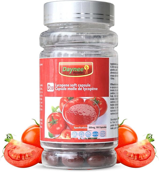 AIHIYO Lycopene Soft Capsule, 100mg Tomato Supplement Extract, Organic Complex Formula, 500mg Per Capsule, 100 Softgel