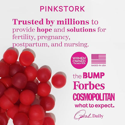 Pink Stork Premium Prenatal Gummy Vitamins with DHA, Folate, and Vitamin D - Multivitamin and Nutrient Blend for Neural Tube and Fetal Brain Development - Pregnancy Must Haves - 60 Vegan Gummies