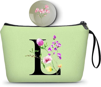 SEAMOON Birthday Friendship Bridesmaid Team Gifts for Employees Women Mom Aunt Daughter Teenage Girl Personalized Make up Cosmetic Bag Travel with Mirror Mothers Day Christmas Graduation L