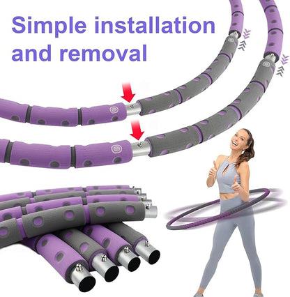 Exercise Weighted Hula Hoop for Adult 8 Sections 2lb Detachable