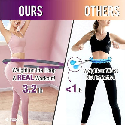 FEECCO Weighted Fitness Hoop 8 Detachable