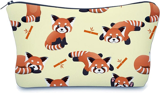 Cute Travel Makeup Bag Cosmetic Bag Small Pouch Gift for Women (Red Panda)