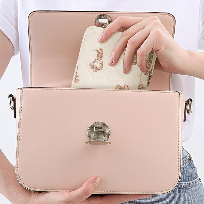 Small Makeup Bag for Purse,Quilted Cosmetic Pouch, Mini Make up Bags with Compartments Inside, Cute Cosmetic Organizer for Women, Travel Toiletry Bag