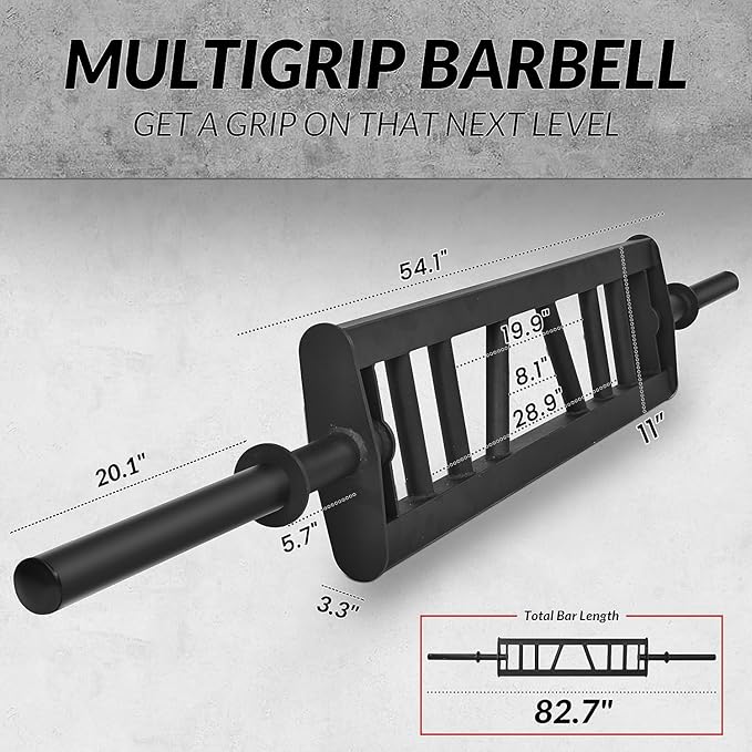Signature Fitness Multi Grip Barbell – Swiss Bar 3 Positions 7 Feet