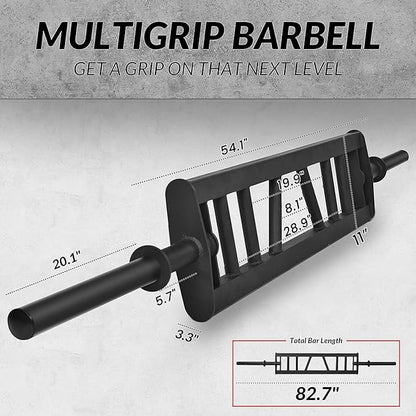 Signature Fitness Multi Grip Barbell – Swiss Bar 3 Positions 7 Feet