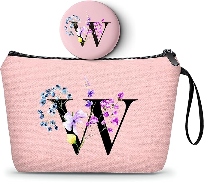 SEAMOON Birthday Inspirational Bridesmaid Proposal Team Small Gifts for Women Mom Aunt Teacher Sister Coworkers Makeup Cosmetic Bag Travel with Mirror Mothers Day Christmas Graduation W
