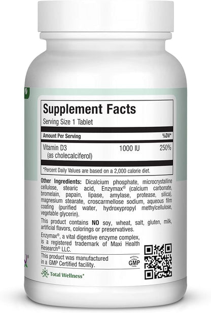Maxi Health Vitamin D3 1000, Bottle,Tablets,180 Tablets,ZZZ-2