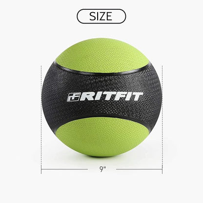 RitFit Weighted Medicine Ball - Non-Slip Rubber Shell