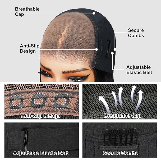 7x5 HD Lace Wear and Go Glueless Wig Human Hair Pre-Plucked, Pre-Cut Lace Glueless Wigs, No Glue Lace Front Closure Wig Straight, 180% Density, 34inch