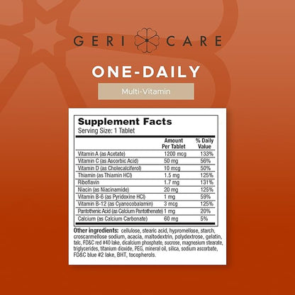 GeriCare One-Daily Multi-Vitamin Tablets Dietary Suplement 100 Count (Pack of 1)