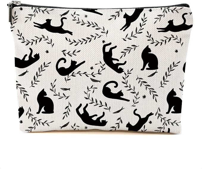 Cat Makeup Bag Cat Gifts Cosmetic Bag Cat Lover Gifts for Women Girls Best Friends Daughter Cat Themed Gifts Cat Stuff Travel Organizer Zipper Pouch Graduation Birthday Friendship Gifts