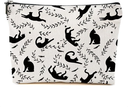 Cat Makeup Bag Cat Gifts Cosmetic Bag Cat Lover Gifts for Women Girls Best Friends Daughter Cat Themed Gifts Cat Stuff Travel Organizer Zipper Pouch Graduation Birthday Friendship Gifts