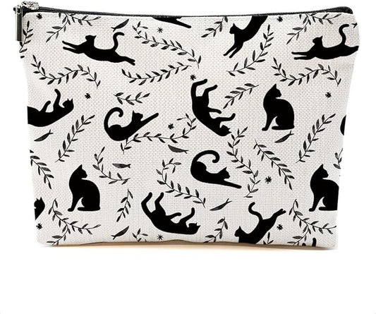 Cat Makeup Bag Cat Gifts Cosmetic Bag Cat Lover Gifts for Women Girls Best Friends Daughter Cat Themed Gifts Cat Stuff Travel Organizer Zipper Pouch Graduation Birthday Friendship Gifts