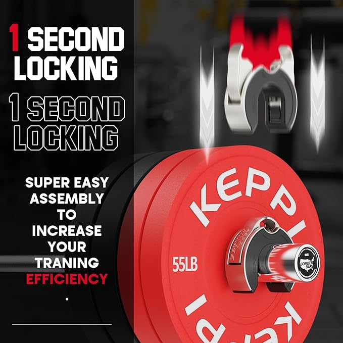 Barbell Clips, C-Shape Barbell Clamps for Weight Lifting Bar, Fast Lock/Removal Weight Clips Barbell Collars 2 Inch Olympic Gym Equipment