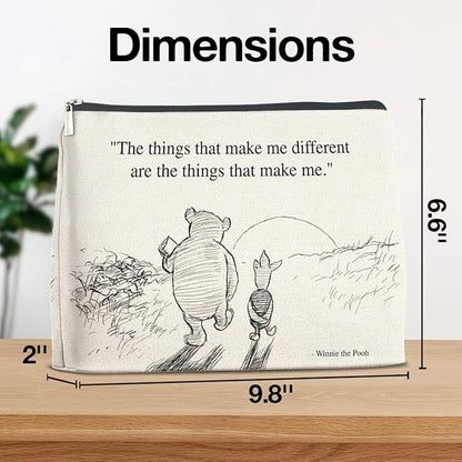 YeleY Pooh Bear Gifts for Women Girls, Classic Pooh Bear Makeup Bag Inspirational Gift for Girls Women Friends Sisters Daughter Pooh Bear Cosmetic Bag