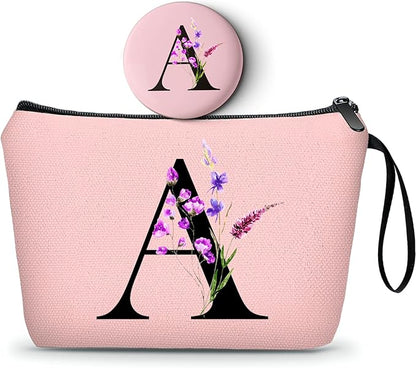 SEAMOON Maid of Honor Friendship Birthday Gifts for Women Her Aunt Sister Bridesmaid Coworkers Bride Personalized Makeup Cosmetic bag with Mirror Mothers Day Christmas Graduation A