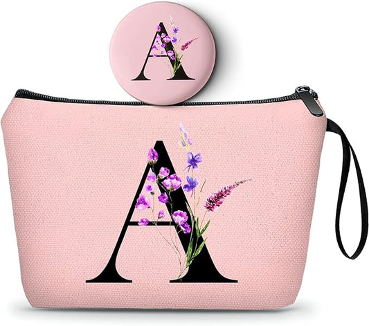 SEAMOON Maid of Honor Friendship Birthday Gifts for Women Her Aunt Sister Bridesmaid Coworkers Bride Personalized Makeup Cosmetic bag with Mirror Mothers Day Christmas Graduation A