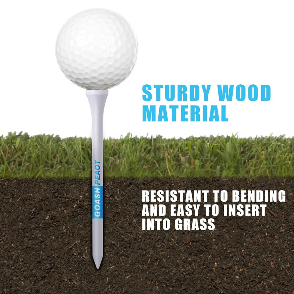 Premium Golf Tees Choose Between 200 Count or 100 Count, Professional Marking System Golf Tees 3-1/4 Inch, Reduce Friction Side Spin More Stable Golf Tees