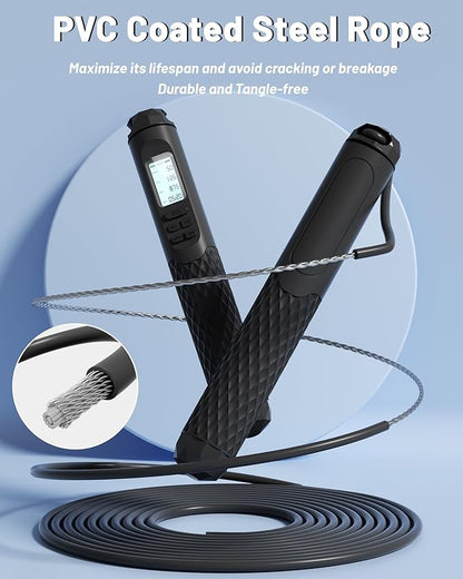 nonogo Cordless Jump Rope with Counter for Fitness - Adjustable Smart Skipping Rope For Men Women Kids Outdoor Speed Boxing Crossfit Workout Exercise Cardio
