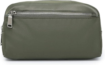 Nylon Female cosmetic bags Canvas toiletry bags Wash bags with large capacity Simple design (Nylon/Army Green)