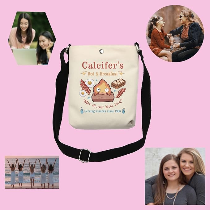 TSOTMO Calcifer's Bed & Breakfast Crossbody Bag Anime Lover Gift for Women Mother Best Friend (Calcifer's CR)