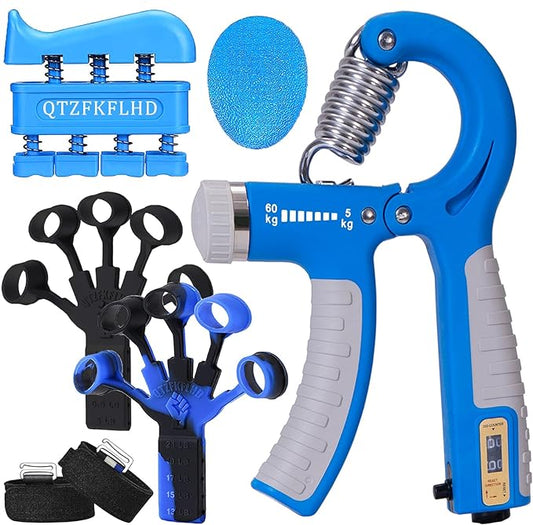 Grip Strength Trainer with Forearm Strengthener Recover(5 PCS)