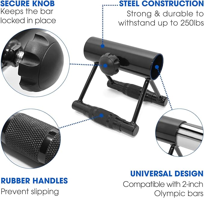 Yes4All Deluxe T-Bar Row Platform – Full 360° Swivel & Easy to Install – Fits 1” Standard and 2” Olympic Bars (8. Black - T-Bar Row Platform + Lock Jaw 1inch & 2inch)