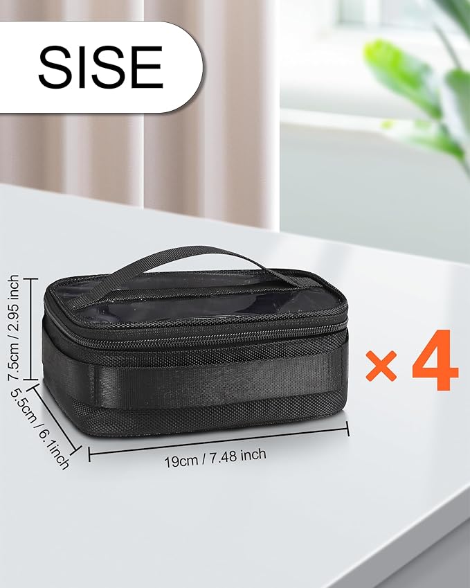 MONSTINA Large Capacity Makeup Case 3 Layers Cosmetic Organizer Brush Bag with Four Small Bag,Barber Hairdresser Train Case Makeup Artist Box Nail Polish Organizer