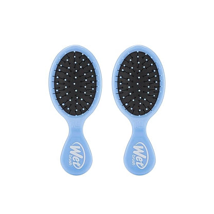Wet Brush Detangling Brush, Mini Detangler (Sky), Wet & Dry Tangle-Free Hair Brush for Women & Men, No Tangle, Soft and Flexible Bristles for Straight, Curly, and Thick Hair (Pack of 2)