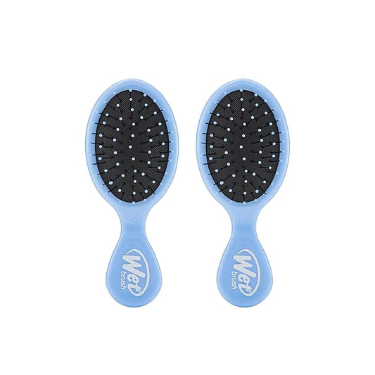 Wet Brush Detangling Brush, Mini Detangler (Sky), Wet & Dry Tangle-Free Hair Brush for Women & Men, No Tangle, Soft and Flexible Bristles for Straight, Curly, and Thick Hair (Pack of 2)