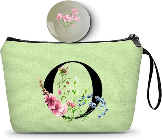 SEAMOON Happy Birthday Friendship Bridesmaid Team Gifts for Employees Women Mom Girl Daughter Teenage Personalized Make up Cosmetic Bag Travel with Mirror Mothers Day Christmas Graduation O
