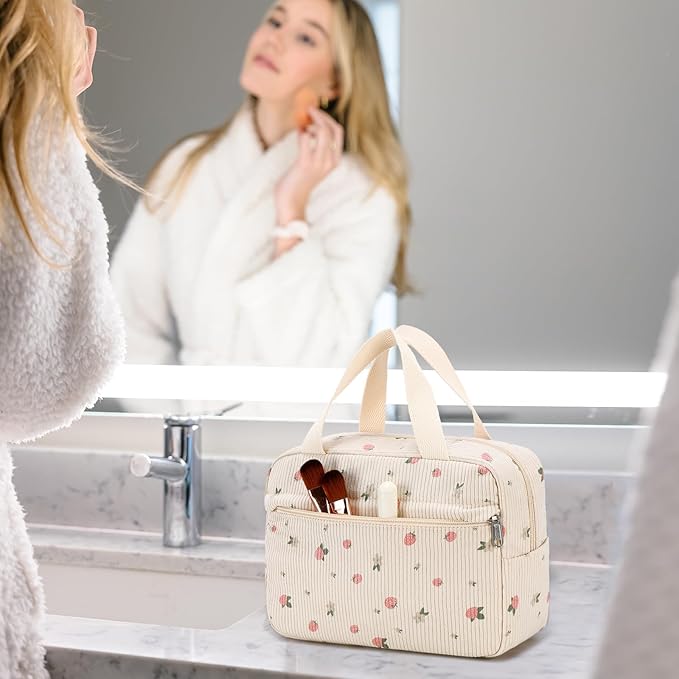 Makeup Bag for Women Cosmetic Bag Large Make Up Organizer Travel Toiletry Bags Waterproof Zipper Tote Pouch Purse for Girls