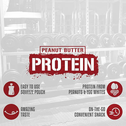 Rich Piana 5% Nutrition Snack Time | Squeezable Protein Shots | High Protein Snack Pouches | Convenient, Real Food Protein from Peanuts & Egg Whites | 10-Count (Peanut Butter)
