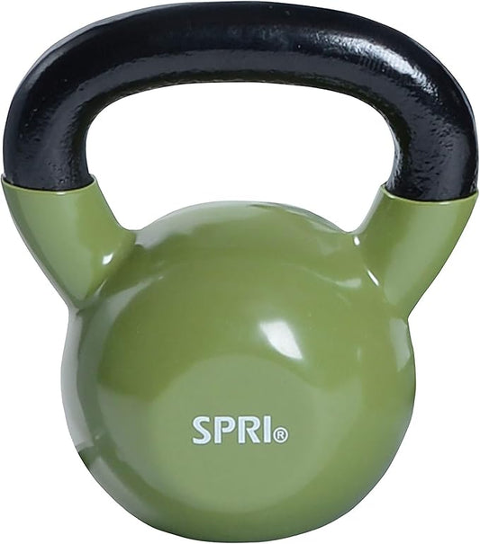 SPRI Kettlebell Weights Deluxe Cast Iron Vinyl Coated