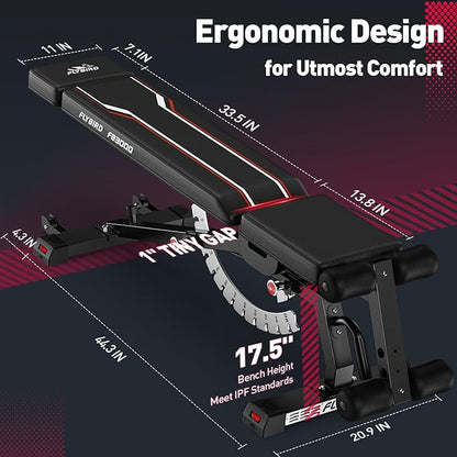 FLYBIRD Weight Bench 1200lbs Capacity FB3000